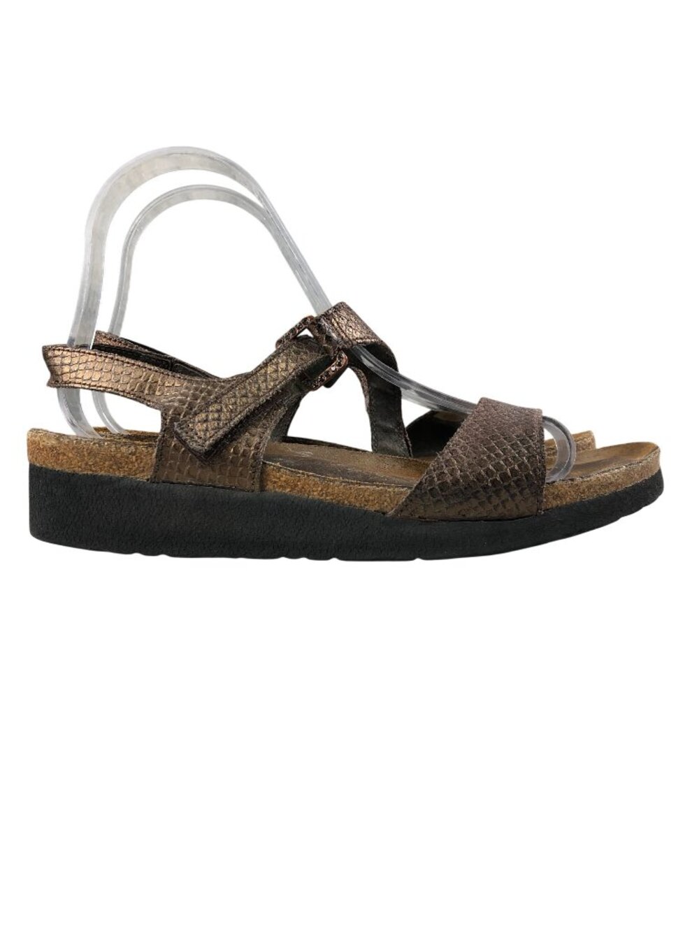 Naot Women's Size 7.5** Pamela Bronze Brown Leather Snake Open Toe Sandals FAIR